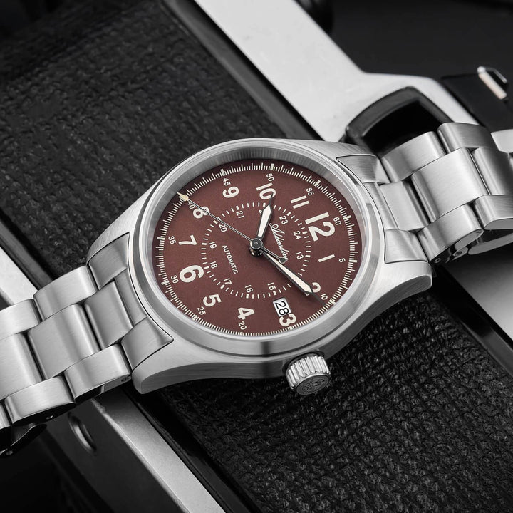 ADDIESDIVE Reloj automático con cristal de zafiro de 39 mm Reloj de campo AD2074-Negro-