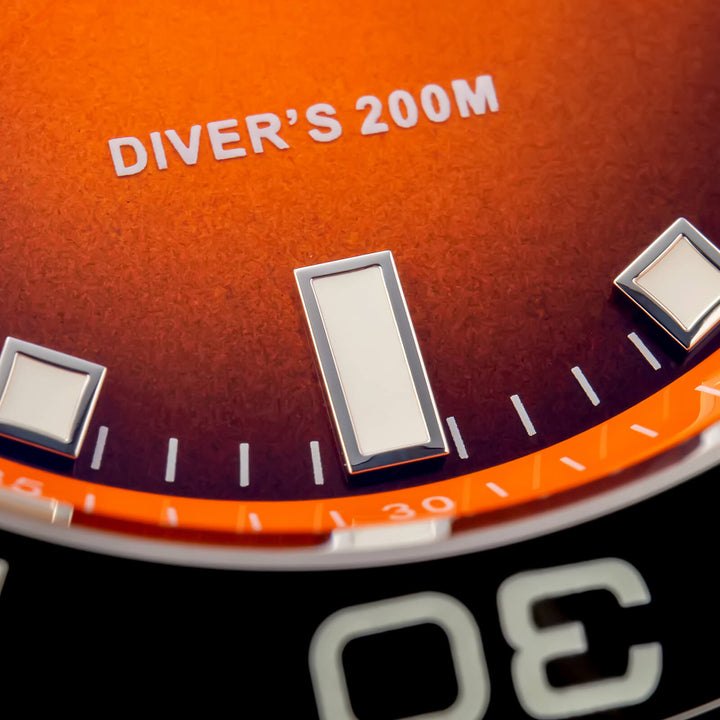 ADDIESDIVE Reloj de Buceo de Cuarzo de 41 mm AD2089-Naranja-Correa de acero-