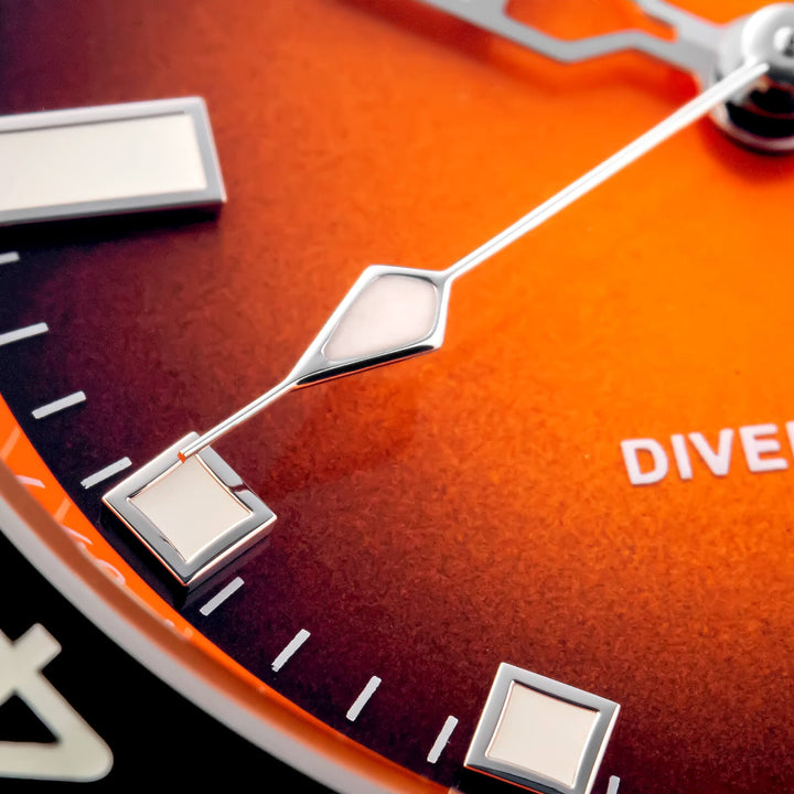 ADDIESDIVE Reloj de Buceo de Cuarzo de 41 mm AD2089-Naranja-Correa de acero-