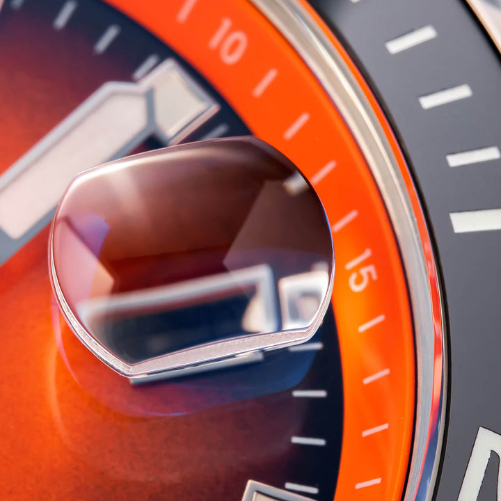 ADDIESDIVE Reloj de Buceo de Cuarzo de 41 mm AD2089-Naranja-Correa de acero-