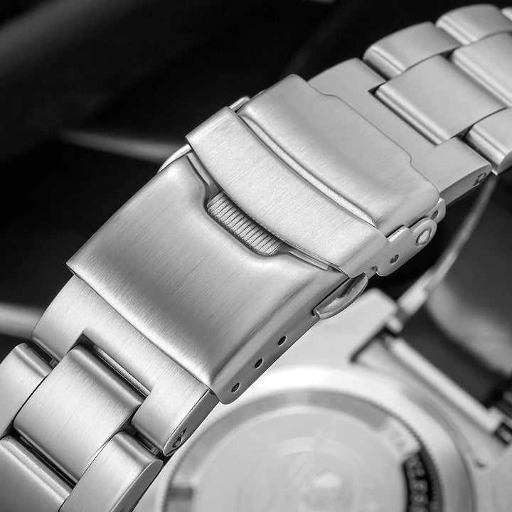 ADDIESDIVE Reloj de Buceo de Cuarzo de 41 mm AD2089-Naranja-Correa de acero-