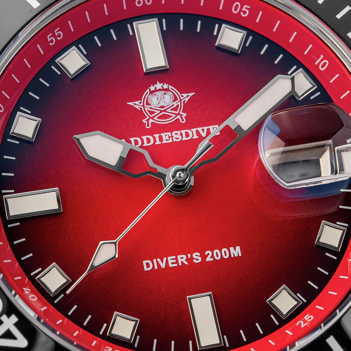 ADDIESDIVE Reloj de Buceo de Cuarzo de 41 mm AD2089-Naranja-Correa de acero-