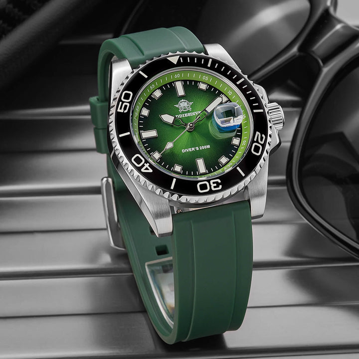 ADDIESDIVE Reloj de Buceo de Cuarzo de 41 mm AD2089-Naranja-Correa de acero-