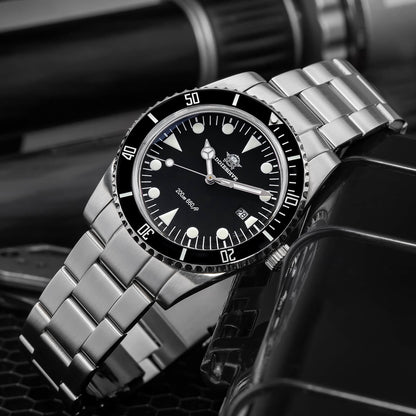 ADDIESDIVE Reloj de Cuarzo de 39 mm con bisel rotatorio bidireccional AD2068-Negro-
