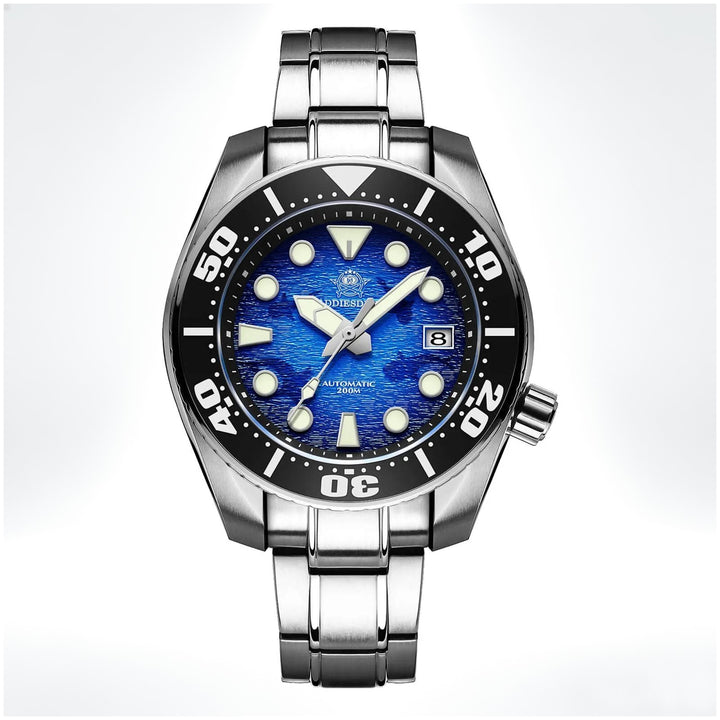 ADDIESDIVE Reloj de buceo 44.9mm para hombre Esfera azul única 200M (AD2102) - Addiesdiverelojes