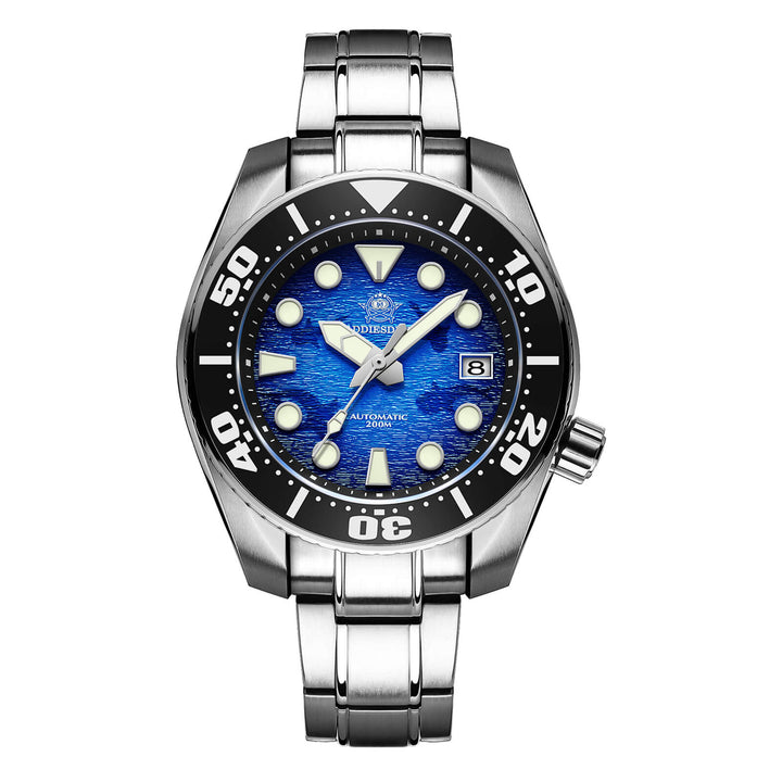ADDIESDIVE Reloj de buceo 44.9mm para hombre Esfera azul única 200M (AD2102)-divers watch-
