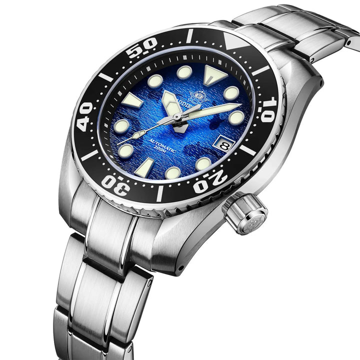 ADDIESDIVE Reloj de buceo 44.9mm para hombre Esfera azul única 200M (AD2102) - Addiesdiverelojes