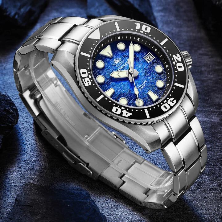 ADDIESDIVE Reloj de buceo 44.9mm para hombre Esfera azul única 200M (AD2102) - Addiesdiverelojes