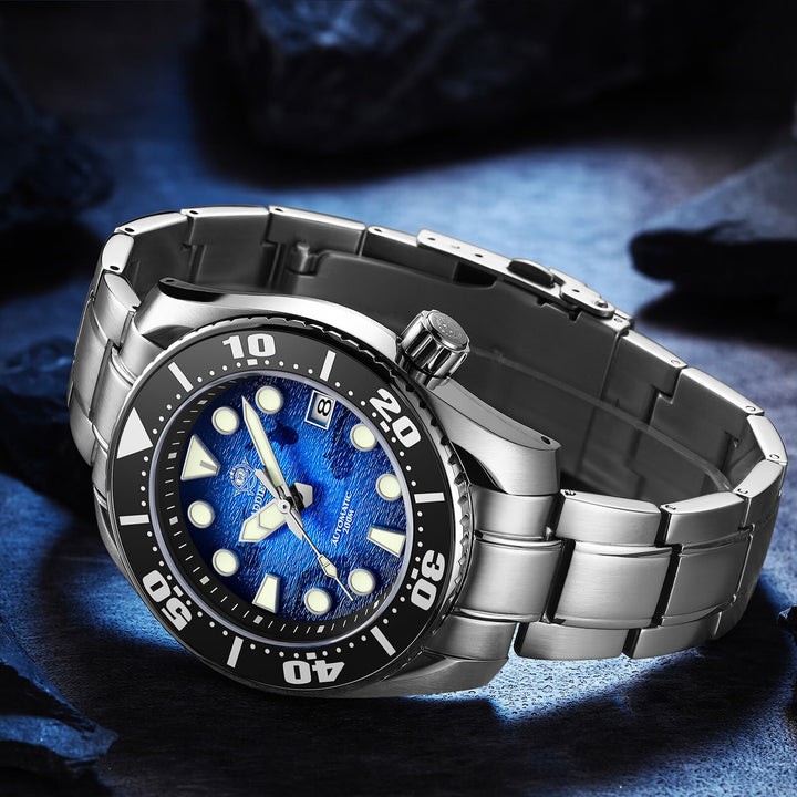 ADDIESDIVE Reloj de buceo 44.9mm para hombre Esfera azul única 200M (AD2102)-divers watch-
