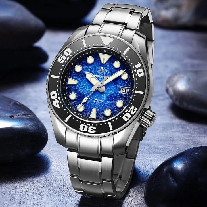 ADDIESDIVE Reloj de buceo 44.9mm para hombre Esfera azul única 200M (AD2102) - Addiesdiverelojes
