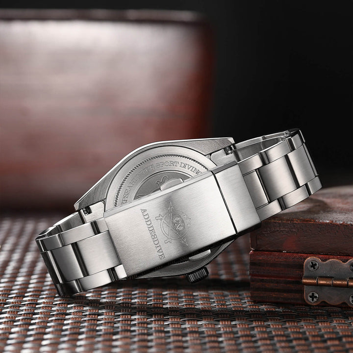 ADDIESDIVE Reloj de buceo Explore VH31 de 36 mm Reloj de cuarzo AD2023-1-Correa de acero-