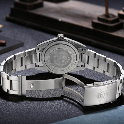 ADDIESDIVE Reloj de buceo Explore VH31 de 36 mm Reloj de cuarzo AD2023-1-Correa de acero-