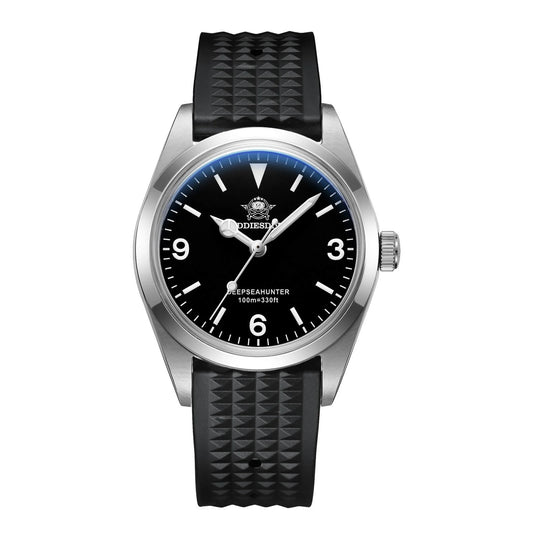 ADDIESDIVE Reloj de buceo Explore VH31 de 36 mm Reloj de cuarzo AD2023-1-Correa de waffle-