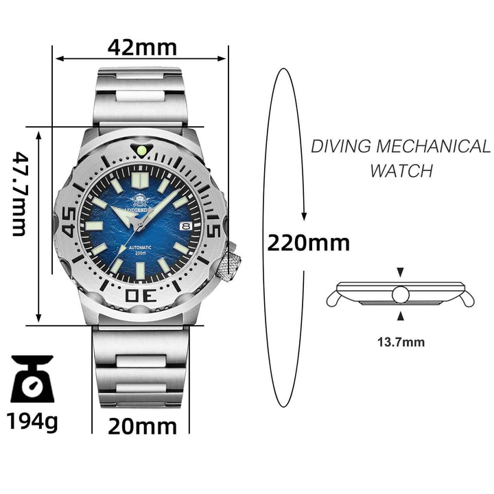 ADDIESDIVE Reloj de buceo OceanMonster AD2047