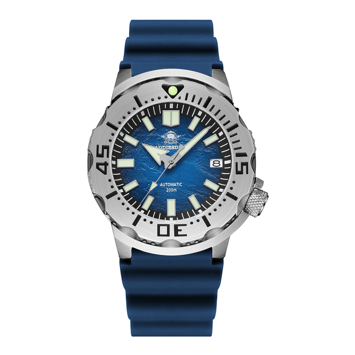 ADDIESDIVE Reloj de buceo OceanMonster AD2047-Correa de silicona azul-