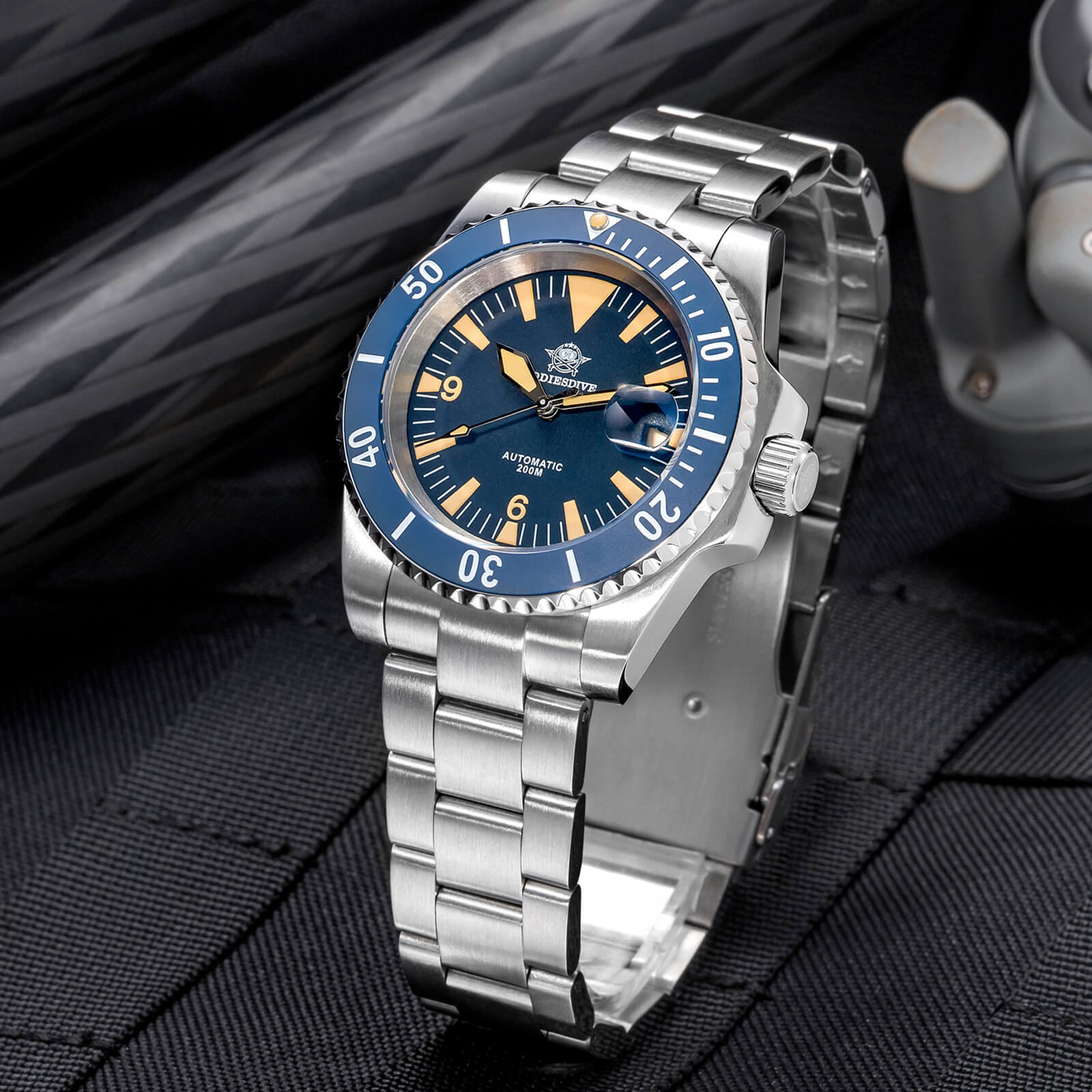 ADDIESDIVE Reloj de buceo Retro Sword Sub NH35 AD2064-Negro-
