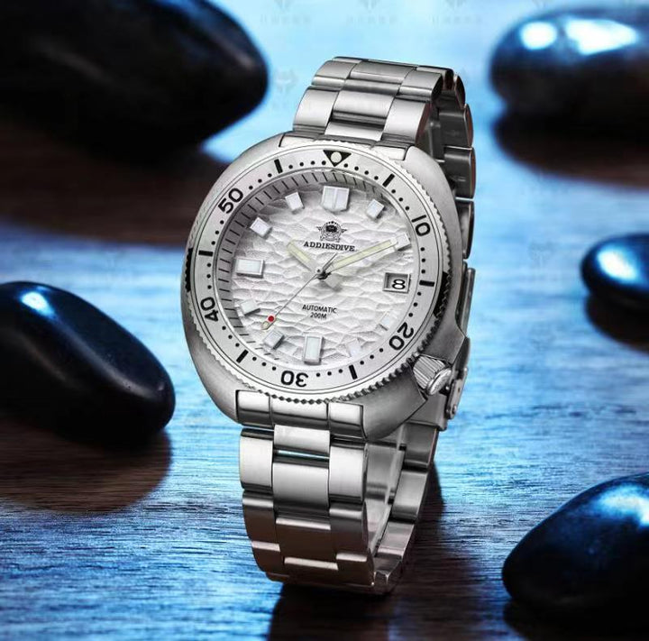 ADDIESDIVE®Reloj de buceo automático blanco tortuga 1970 Homenaje al capitán Willard ( AD2117)-divers watch-