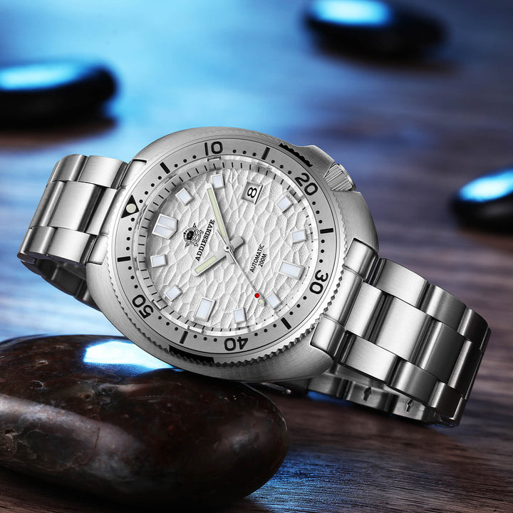 ADDIESDIVE®Reloj de buceo automático blanco tortuga 1970 Homenaje al capitán Willard ( AD2117)-divers watch-