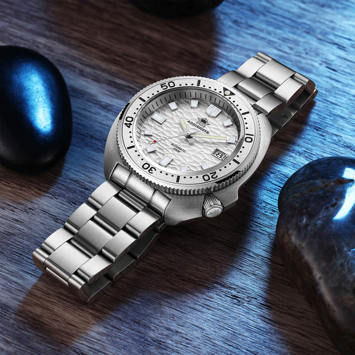 ADDIESDIVE®Reloj de buceo automático blanco tortuga 1970 Homenaje al capitán Willard ( AD2117)-divers watch-