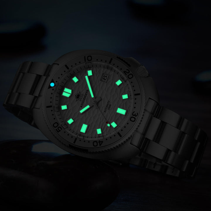 ADDIESDIVE®Reloj de buceo automático blanco tortuga 1970 Homenaje al capitán Willard ( AD2117)-divers watch-