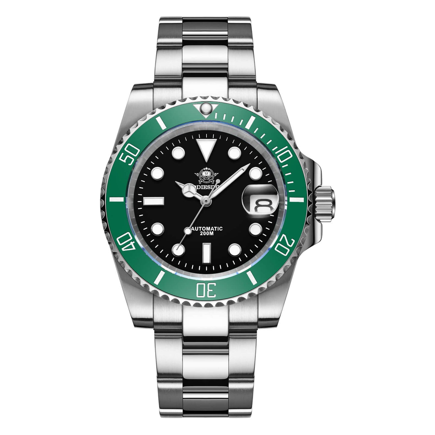 ★Especial Graduación★ADDIESDIVE Reloj de buceo automático para hombre Diver's 200M NH35A (MY-H3AC)-divers watch-Negro y verde-