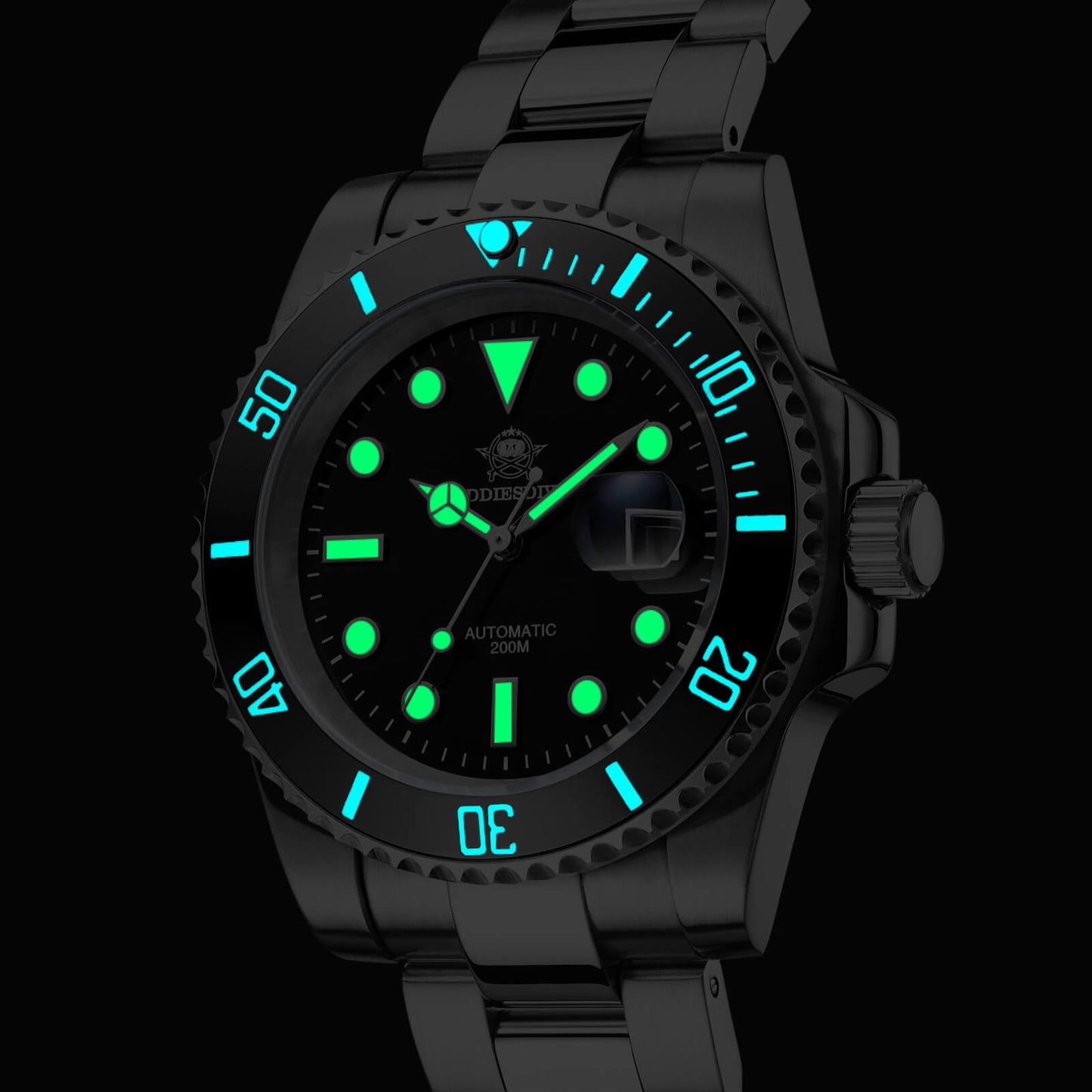 ★Especial Graduación★ADDIESDIVE Reloj de buceo automático para hombre Diver's 200M NH35A (MY-H3AC)-divers watch-Negro-