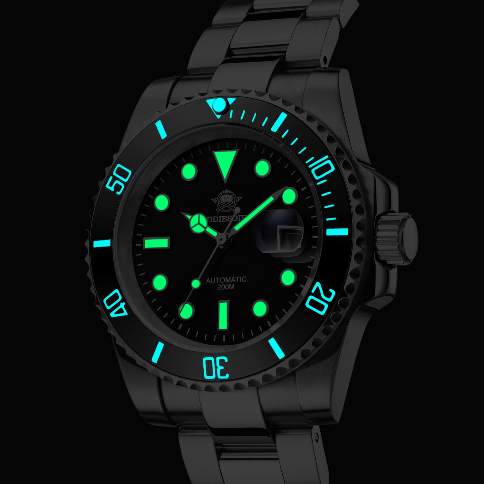 ★Especial Graduación★ADDIESDIVE Reloj de buceo automático para hombre Diver's 200M NH35A (MY-H3AC)-divers watch-Negro-
