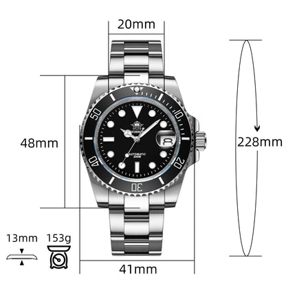 ★Especial Graduación★ADDIESDIVE Reloj de buceo automático para hombre Diver's 200M NH35A (MY-H3AC)-divers watch-Negro-