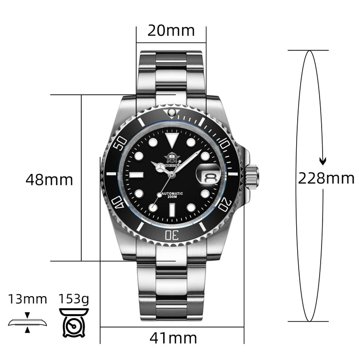★Especial Graduación★ADDIESDIVE Reloj de buceo automático para hombre Diver's 200M NH35A (MY-H3AC)-divers watch-Negro-