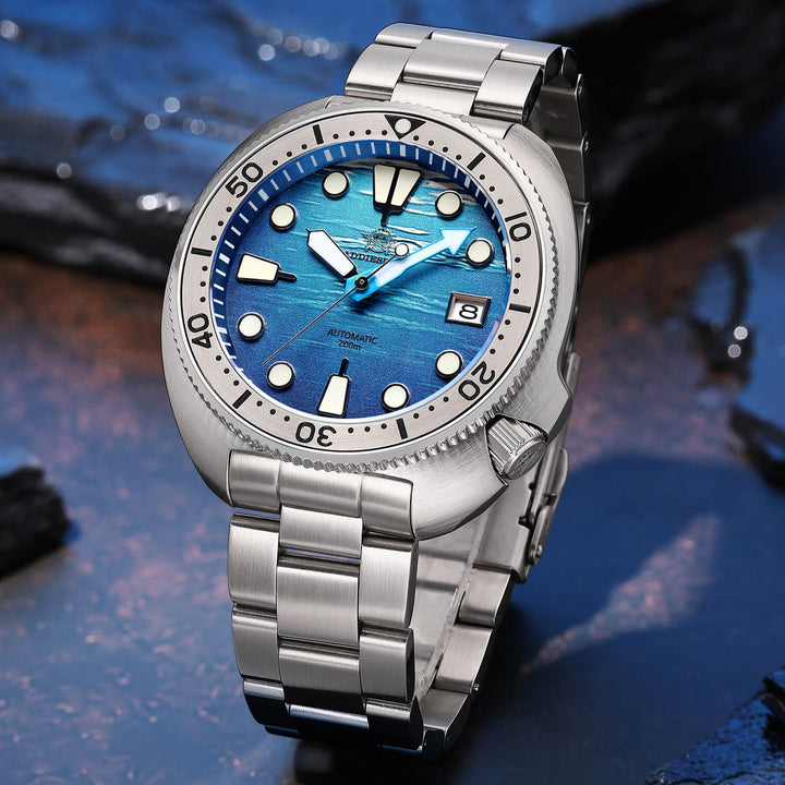 ADDIESDIVE Reloj de buceo con esfera de tortuga 3D（AD2045）-
