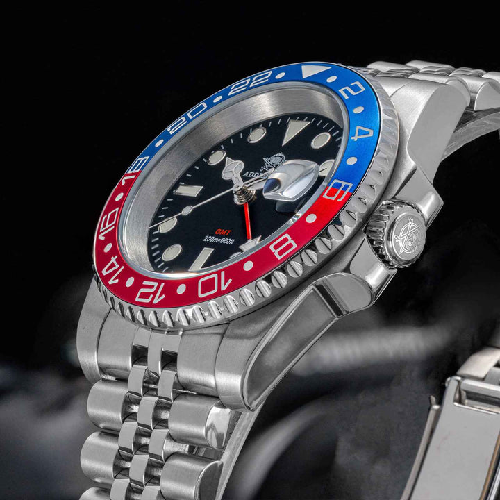 ADDIESDIVE Reloj de buceo de lujo Water Ghost GMT Reloj de cuarzo AD2050-con calendario