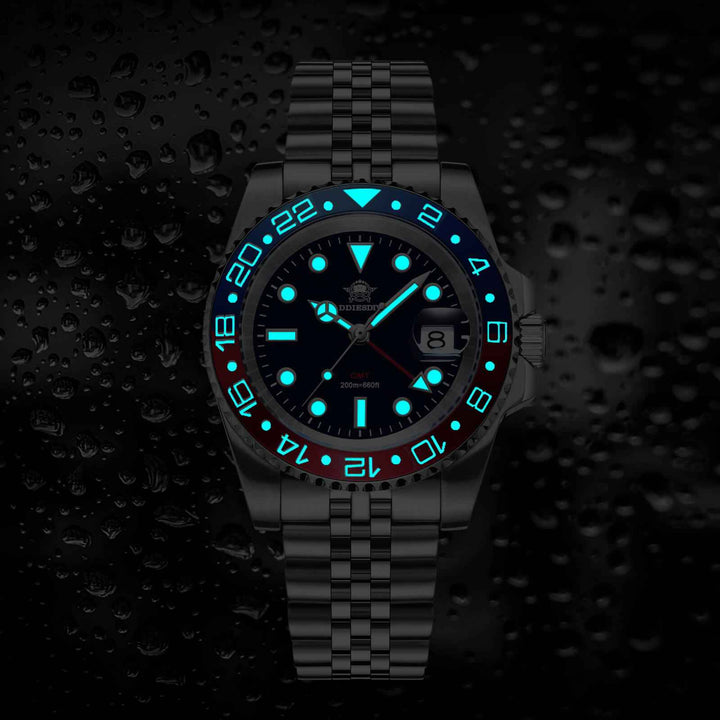 ADDIESDIVE Reloj de buceo de lujo Water Ghost GMT Reloj de cuarzo AD2050-con calendario
