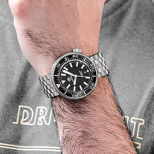 ADDIESDIVE Reloj de buceo profesional Diver 1000M 45MM (MY-H6)-divers watch-Negro-Pulsera Jubileo-