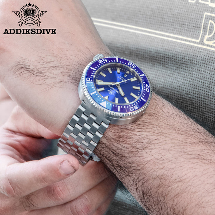 ADDIESDIVE Reloj de buceo profesional Diver 1000M 45MM (MY-H6)-divers watch-Azul-Pulsera Jubileo-