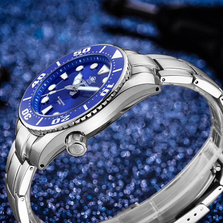 ADDIESDIVE® Reloj de buceo profesional Sumo Green para hombre 44,5 mm (MY-H10) Esfera negra/verde/azul-divers watch-Negro-