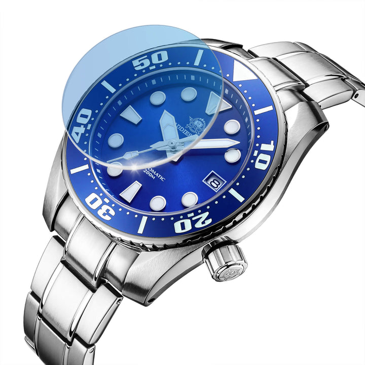 ADDIESDIVE® Reloj de buceo profesional Sumo Green para hombre 44,5 mm (MY-H10) Esfera negra/verde/azul-divers watch-Negro-