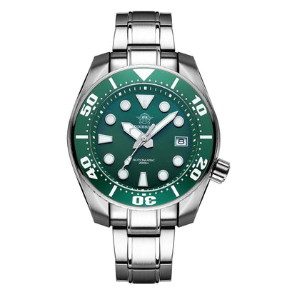ADDIESDIVE® Reloj de buceo profesional Sumo Green para hombre 44,5 mm (MY-H10) Esfera negra/verde/azul-divers watch-Verde-