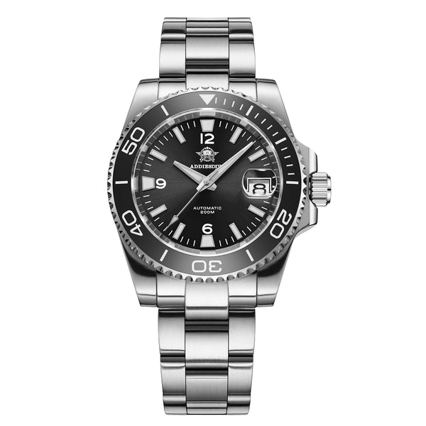 ADDIESDIVE Reloj de buceo retro NH35 de AD2085-Negro-