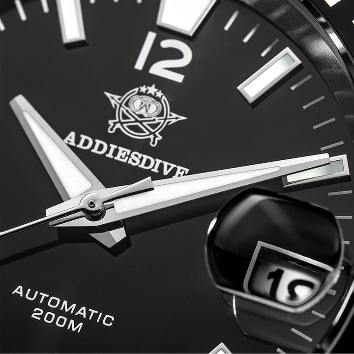 ADDIESDIVE Reloj de buceo retro NH35 de AD2085-Negro-
