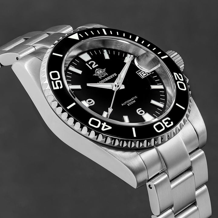 ADDIESDIVE Reloj de buceo retro NH35 de AD2085-Negro-