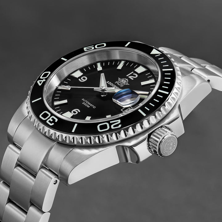 ADDIESDIVE Reloj de buceo retro NH35 de AD2085-Negro-