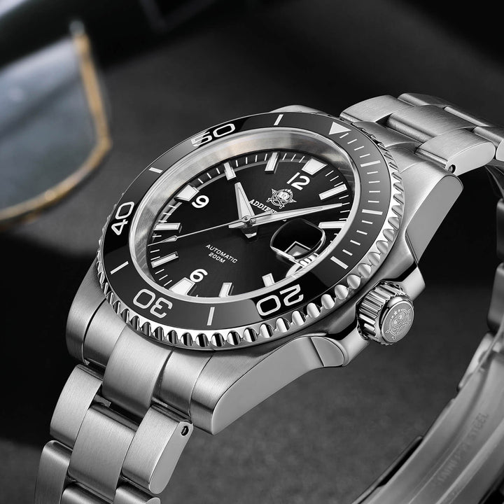 ADDIESDIVE Reloj de buceo retro NH35 de AD2085-Negro-