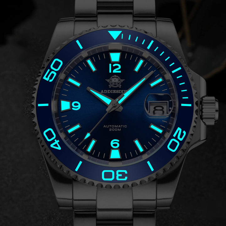 ADDIESDIVE Reloj de buceo retro NH35 de AD2085-Negro-