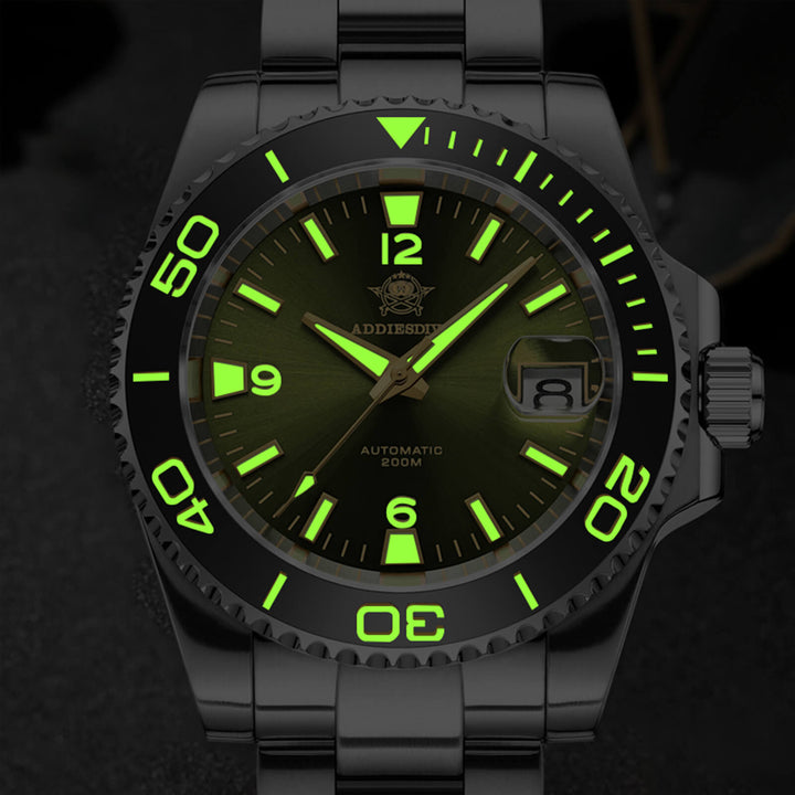 ADDIESDIVE Reloj de buceo retro NH35 de AD2085-Negro-