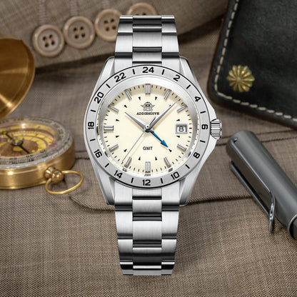 ADDIESDIVE Reloj de cuarzo GMT de 38mm AD2063-