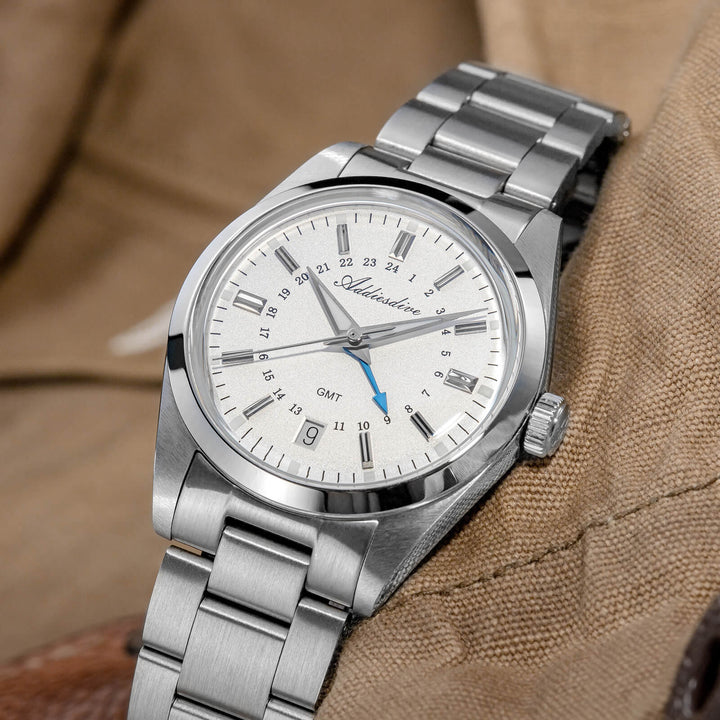 ADDIESDIVE Reloj de cuarzo GMT de la colección Elegance AD2065-divers watch-Beige-