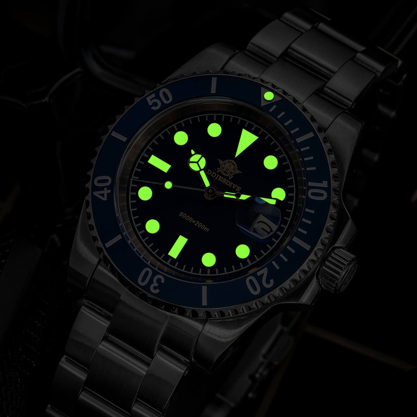 ADDIESDIVE Reloj de cuarzo Retro Sub AD2054-Negro-