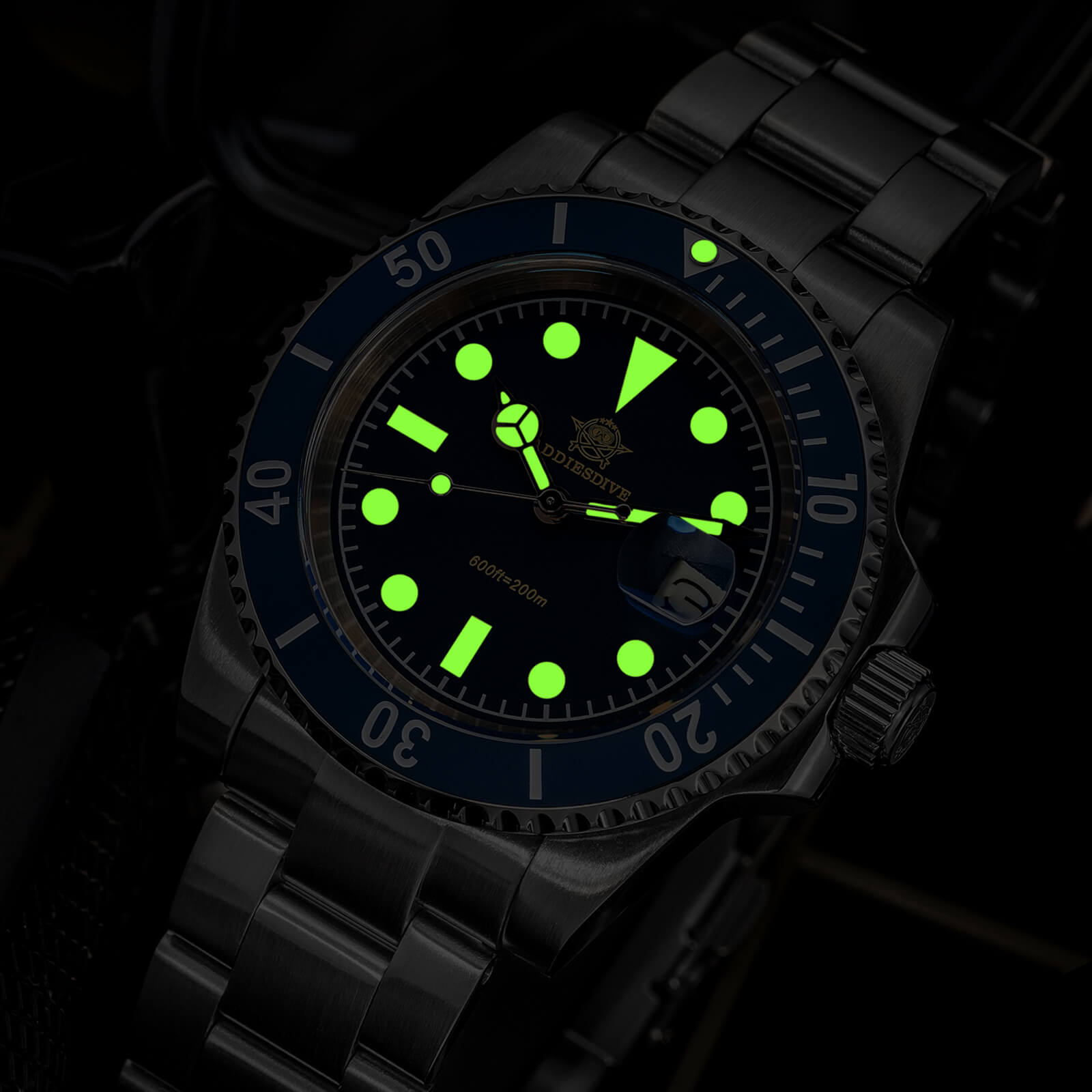 ADDIESDIVE Reloj de cuarzo Retro Sub AD2054-Negro-