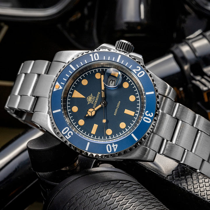 ADDIESDIVE Reloj de cuarzo Retro Sub AD2054-Negro-