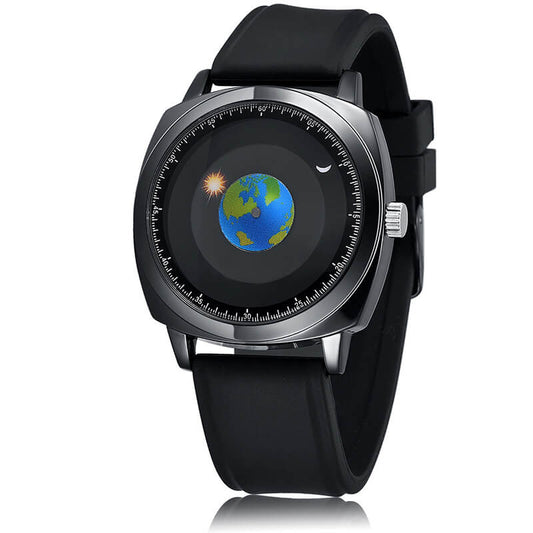 ADDIESDIVE Reloj de cuarzo impermeable de los hombres de la juventud del diseño único del dial Watch（1704）-Correa de silicona-